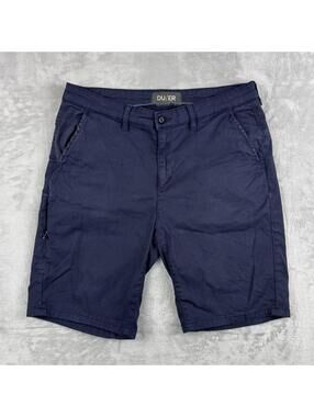 DUER Performance Chino Shorts Mens 32 Navy Blue Stretch Casual Travel Commuter